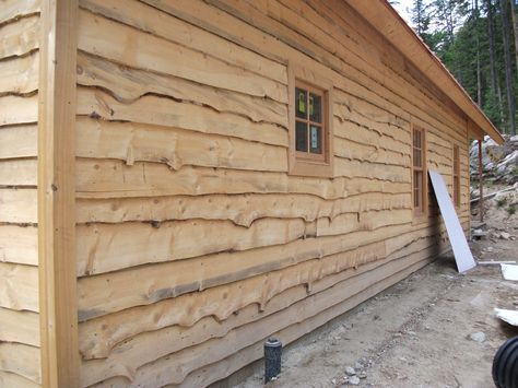 Dachshund Humor, Wood Panel Siding, Wood Cladding Exterior, Wood Siding Exterior, Rustic Wood Floors, Diy Cabin, Small Log Cabin, House Cladding, Log Siding