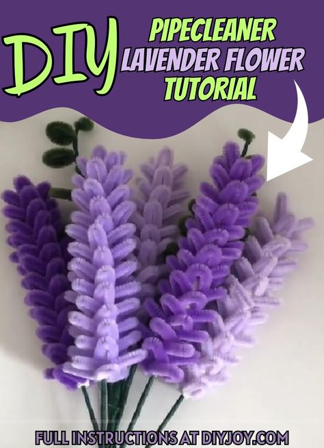 DIY Pipecleaner Lavender Flowers Tutorial Pipe Cleaner Projects, Clean Flowers, Lavender Petals, Pipe Cleaner Flowers, Diy Pipe, Pipe Cleaner Crafts, Flowers Tutorial, Paper Flower Crafts, Anniversary Flowers