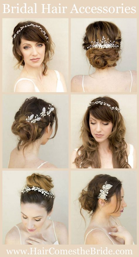 Bridal Hair Accessories for your Wedding by Hair Comes the Bride - Quick Shipping -Designer Quality Bridal Hair Combs, Vines, Hair Pins, Headbands and Hair Flowers Bridal Hair Ornaments, Hair Half Up, Diy Wedding Dress, Bridesmaid Hair Half Up, Bridal Wedding Hair, Hair Flowers, Wedding Dress Accessories, Wedding Hairstyle, Jewelry Bridal