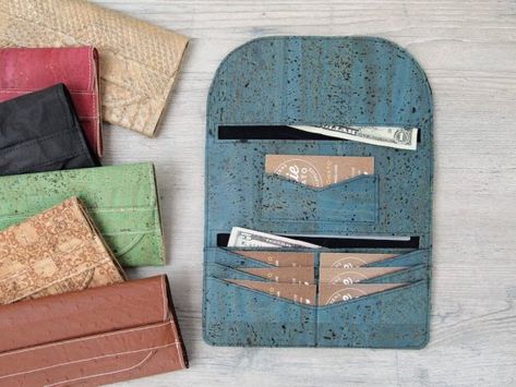 Sewing Wallet, Wallet Sewing Pattern, Sew Wallet, Lucky Penny, Beginner Sewing Projects Easy, Cork Fabric, Leftover Fabric, Wallet Pattern, Sewing Projects For Beginners