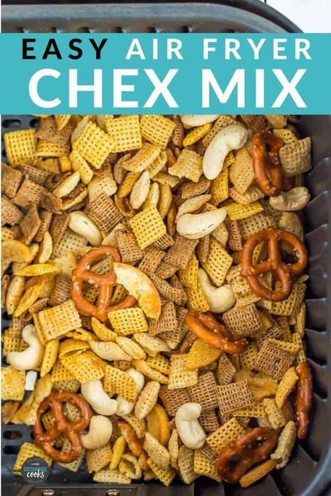 Chex Mix Recipes Air Fryer, Trail Mix In Air Fryer, Chex Mix Air Fryer, Air Fryer Chex Mix Recipes, Quick Air Fryer Snacks, Snacks Platter, Chex Mix Original, Chex Mix Recipes Original, Original Chex