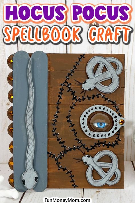 This Hocus Pocus Spellbook craft is the perfect Halloween actvitiy for your Hocus Pocus movie night or Halloween party. Budget friendly and easy, it’s a fun activity the whole family will love! Fall Weekend Activities, Hocus Pocus Crafts, Hocus Pocus Movie Night, Pumpkin Diorama, Popsicle Stick Craft, Party Budget, Hocus Pocus Movie, Spooky Halloween Crafts, Easy Halloween Party