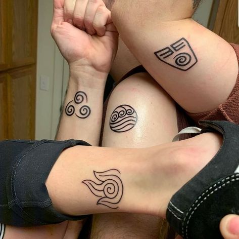 Atla Tattoo, Avatar Tattoo, Elements Tattoo, Sibling Tattoos, The Legend Of Korra, 5 Elements, Arrow Tattoos, Matching Tattoo, Unique Tattoo