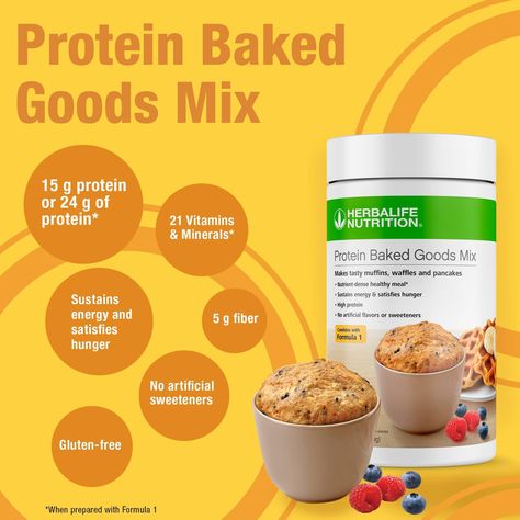 Make baked goods easier with the new Protein Baked Good mix. Herbalife Baking Recipes, Herbalife Banana Bread, Herbalife Protein Baked Goods Recipes, Herbalife Baked Goods Mix Recipes, Herbalife Baked Goods, Herbalife Baked Goods Recipes, Protein Baked Goods Mix Herbalife, Protein Baked Goods, Keri Diet