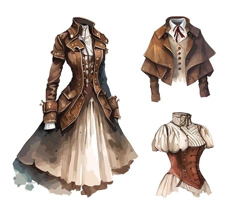 Steampunk Clothes Drawing, Steampunk Outfits Drawing, Steam Punk Clothes, Steampunk Fashion Art, Eli Outfits, Sunny Project, Steampunk Detective, Steampunk Oc, Manhwa Outfits