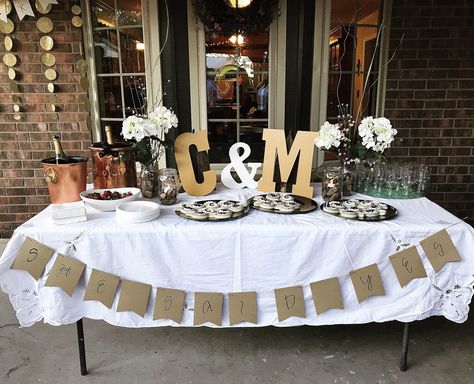 She said yes party ideas!  My fiancé, family and friends went above and beyond. I absolutely love it! She Said Yes Engagement Party, She Said Yes Decorations, Engagement Party Set Up Ideas, Engagement Party Diy Decorations, She Said Yes Party Ideas, Rustic Engagement Party, She Said Yes Party, Backyard Engagement Party Ideas Decorations, Surprise Engagement Party Ideas