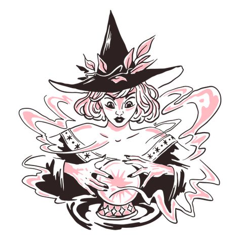 Witch Holding Crystal Ball, Crystal Ball Reference, Witch With Crystal Ball, Oracle Drawing, Witch In Cauldron, Crystal Ball Art, Witch Pose Reference, Witch Poses, Crystal Ball Drawing