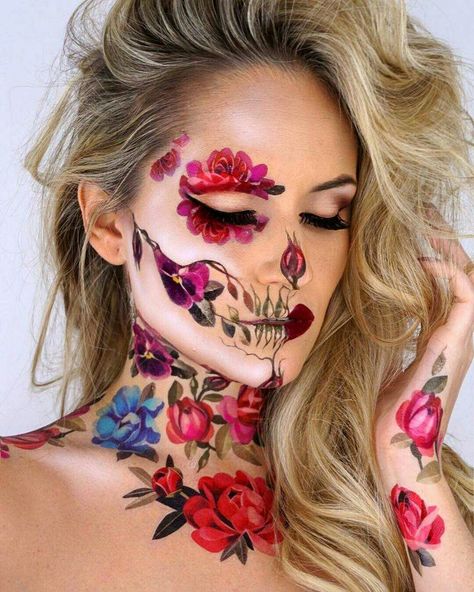 Makijaż Sugar Skull, Fantasy Make-up, Street Style Vintage, Halloweenský Makeup, Halloween Make-up Looks, Street Style Photography, Party Make-up, Drag Make-up, Face Art Makeup