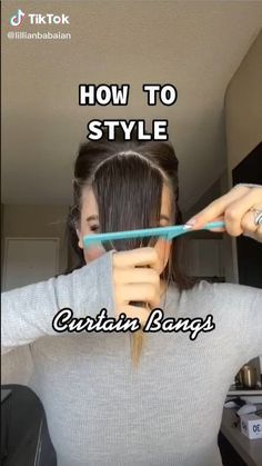 Bangs Tutorial, Diy Haircut, Blowout Hair, Peinados Fáciles Para Cabello Corto, How To Style Bangs, Hair Stylies, Hair Bangs, Hair Styler, Short Hair With Bangs