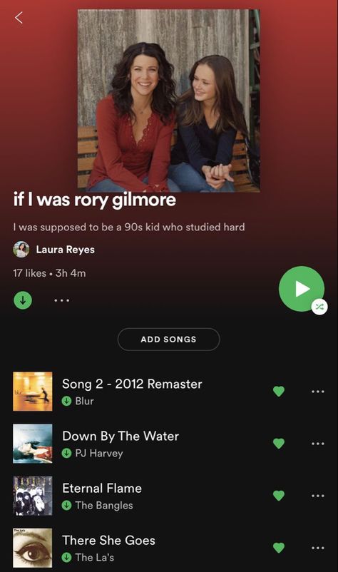 Babette Ate Oatmeal, Playlist Names, Playlist Names Ideas, Playlist Ideas, Gilmore Girl, 90s Girl, Song Suggestions, Song Recommendations, Spotify Playlists