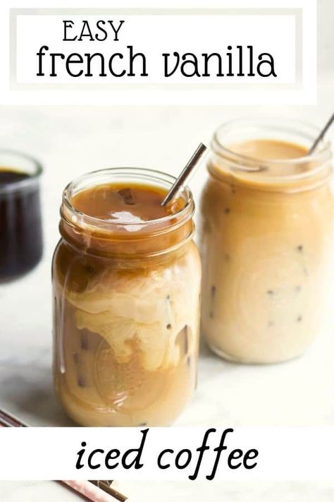 French Vanilla Iced Coffee, Vanilla Iced Coffee Recipe, Homemade Iced Coffee, Vanilla Iced Coffee, Javy Coffee, French Vanilla Creamer, Happy Habits, Lunch Saludable, French Vanilla Coffee