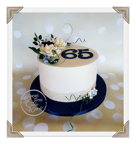 65th (sapphire) wedding anniversary cake Sapphire Anniversary Cakes, 65th Wedding Anniversary Cakes, 65th Anniversary Cake, 65 Birthday, Grandparents Anniversary, 50th Wedding Anniversary Decorations, 65th Wedding Anniversary, 70th Wedding Anniversary, Anniversary Cookies