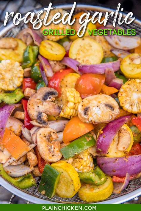 Bbq Roasted Vegetables, Bbq Veggie Side Dishes, Vegetable Bbq Sides, Presbyterian Diet, Bbq Veggie Sides, Grilling Side Dishes, Grill Sides, Corn And Squash, Morel Recipes