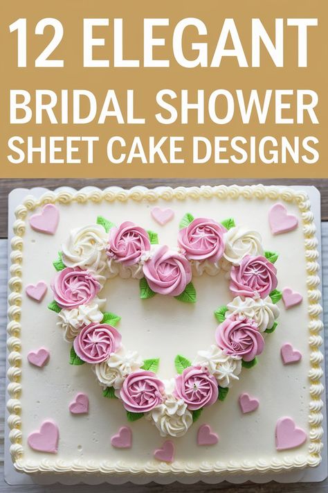 Bridal shower sheet cake ideas for fun and personalized desserts. Couples Shower Cake Ideas, Wedding Shower Sheet Cake, Bridal Shower Sheet Cake, Bridal Shower Itinerary, Bridal Shower Cake Ideas, Cake Sheet, Sheet Cake Designs, Modern Bridal Shower, Bridal Shower Cakes