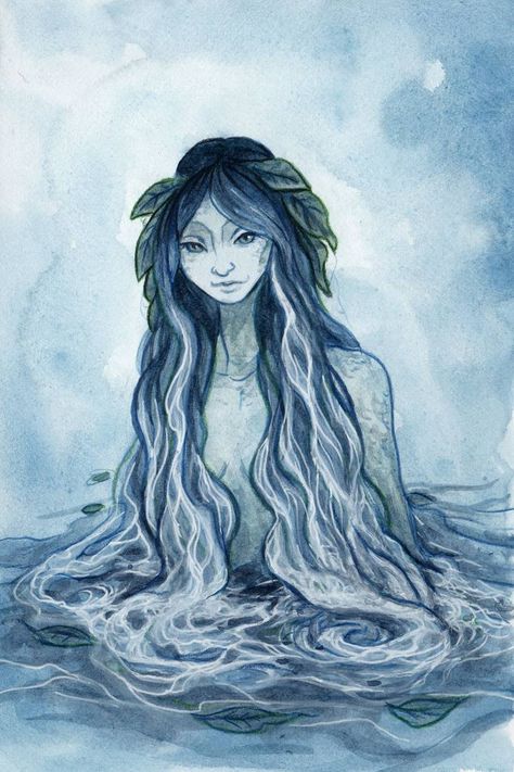 Water Elemental by https://www.deviantart.com/madalynmcleod on @DeviantArt Water Spirit Art, Water Deity Art, Water Goddess Drawing, Water Goddess, Water Goddess Character Design, Water Queen Art, Water Nymphs Painting, Water Sketch, Girl In Water