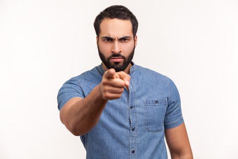 Are you ready? Serious bossy bearded man pointing finger at camera choosing you, scolding and forcing to move on. Indoor studio shot isolated on white background #AD , #Sponsored, #finger, #pointing, #choosing, #camera, #bossy Man Pointing Finger, Man Pointing, Pointing Finger, Pointing Fingers, Finger Pointing, Bearded Man, Move On, Bearded Men, Casual Button Down Shirt