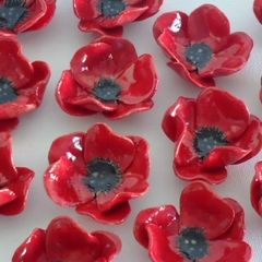 Ceramic Poppy, Ceramic Poppies, Remembrance Day Poppy, Pottery Flower, Poppy Brooches, Handcrafted Pottery, Paint Your Own Pottery, Cerámica Ideas, Earthenware Clay