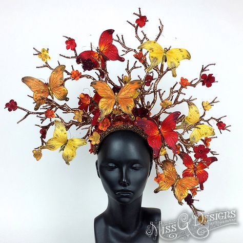 Junk Kouture, Butterfly Headpiece, Wood Nymphs, Butterfly Fashion, Head Pieces, Fascinator Headband, Inner Goddess, Fantasy Costumes, Fancy Hairstyles