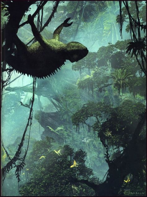 Skull Island Chameleons | Speculative Evolution Wiki | FANDOM powered by Wikia Skull Island Creatures, Jungle Wallpaper Bedroom, King Kong Skull Island, Law Of The Jungle, Tattoo Background, Peter Jackson, Skull Island, Jungle Wallpaper, Alien Concept Art