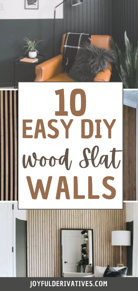 Add a trendy accent wall to your house with these easy wood slat decore ideas! Wood slats are great for adding some texture, and you can paint them any color, to match any decor. Check out these 10 inspiring ideas and find the one that best fits your space! Wooden Wall Bedroom Ideas, Slat Wall Bedroom Ideas, Diy Wall Wood Decor, Wooden Wall Diy, Accent Wall With Slats, Living Room Wood Wall Decor Ideas, Bedroom Ideas Wood Wall, Wood Panelling Ideas, Accent Wall Vertical Wood