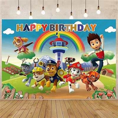 Happy Birthday Backdrop Banner Paw Patrol Banner, Happy Birthday Backdrop, Birthday Party Backdrop, Paw Patrol Birthday Party, Birthday Candy, Paw Patrol Party, Paw Patrol Birthday, Happy Birthday Parties, Party Backdrop