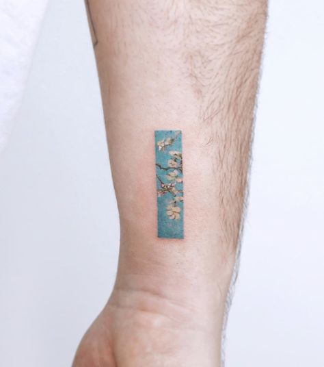 Impressionism Tattoo, Almond Tattoo, Monet Tattoo, Van Gogh Tattoo, Flower Tattoo On Ribs, Tattoo Van, Expression Art, Korean Tattoo Artist, History Tattoos