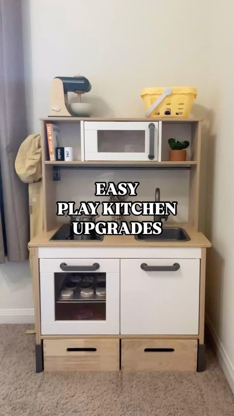 If you’re thinking of getting your toddler a play kitchen for Christmas, you’ll want to save this video! We got one last year for my son and made a few fun upgrades to help it feel even more realistic and engaging. Comment KITCHEN below to receive a DM with the link to shop this post on my LTK ⬇ https://liketk.it/4W089 Playroom Ideas With Kitchen, Kids Kitchen Storage Ideas, Play Kitchen Upgrade, Ikea Play Kitchen Ideas, Ikea Play Kitchen Fridge, Play Kitchen Organization Ideas, Playroom Kitchen Set Up, Kallax Play Kitchen, Melissa And Doug Play Kitchen Makeover