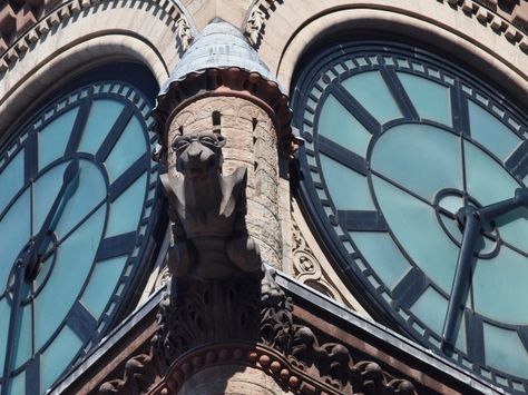 Gargoyle Looking Down from Toronto's Old City Hall Clock Tower Throne Of Glass Clock Tower, Throne Of Glass Books, Crown Of Midnight, Photo Blog, Throne Of Glass, Clock Tower, Old City, City Hall, Blog Photo