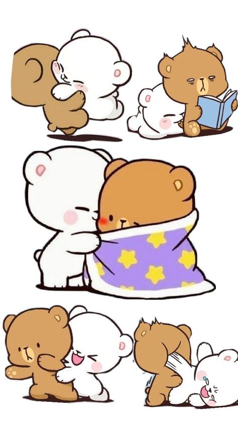 Milk And Mocha Bear Love, Mochi Bear, Milk And Mocha Bear, Milk Mocha Bear, Milk And Mocha, Mocha Bear, Emoji Characters, Bear Love, Milk & Mocha