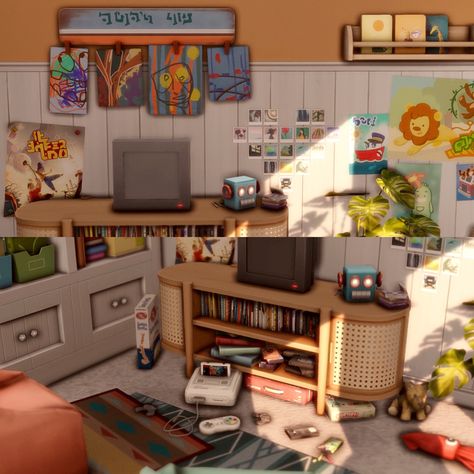 Sims 4 Cluttered House, Sims 4 Animal Crossing, Sims 4 Playroom, Nerd Room Ideas, Nerd House, Sims 4 Houses Layout, Nerd Room, The Sims 4 Lots, Sims Stories