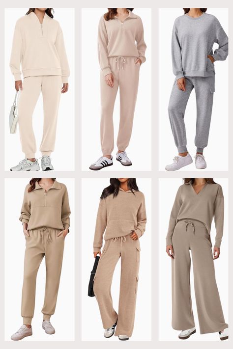 Embrace comfort with the cutest matching lounge sets perfect for the cooler months! Whether you prefer a quarter or half zip top, joggers, or wide leg pants, these sets from Amazon offer cozy styles for lounging at home or running errands. Choose from a variety of colors and styles including trendy cargo pants and comfy wide leg options. Shop these lounge outfits for a stylish and relaxed look this season! Matching Leisure Set, Postpartum Lounge Set, Wide Leg Lounge Pants Outfit, Lounge Pants Outfit, Lounge Set Outfit, Trendy Cargo Pants, Matching Lounge Set, Casual Date Night Outfit, Lounge Outfits