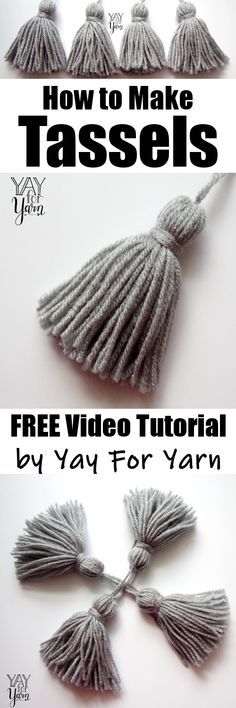 How to Make Yarn Tassels – Yay for Yarn Yarn Tassel Diy, Diy Blankets, Make Tassels, Tassel Diy, Tassels Tutorials, Wood Beads Diy, Yarn Tassel, Tassel Crafts, How To Make Tassels