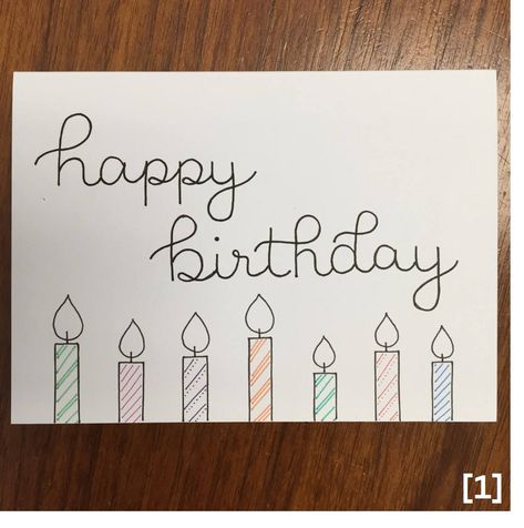 "Send some whimsical birthday wishes with this handmade birthday card! Handwritten front, blank inside for your own message. Message me to customize colors, design, or optional inside message. (Black/colored ink on white cardstock. White envelope included. Folded card measures 4\" x 5.5\".) All cards are original designs, hand-lettered by me!" Easy Hand Drawn Birthday Cards, Birthday Envelope Design, Birthday Cards Diy Simple, Funny Birthday Drawings, Pop Up Birthday Cards Diy Easy, Handwritten Birthday Cards, Simple Birthday Card Ideas, Happy Birthday Sketch, Cute Diy Birthday Cards