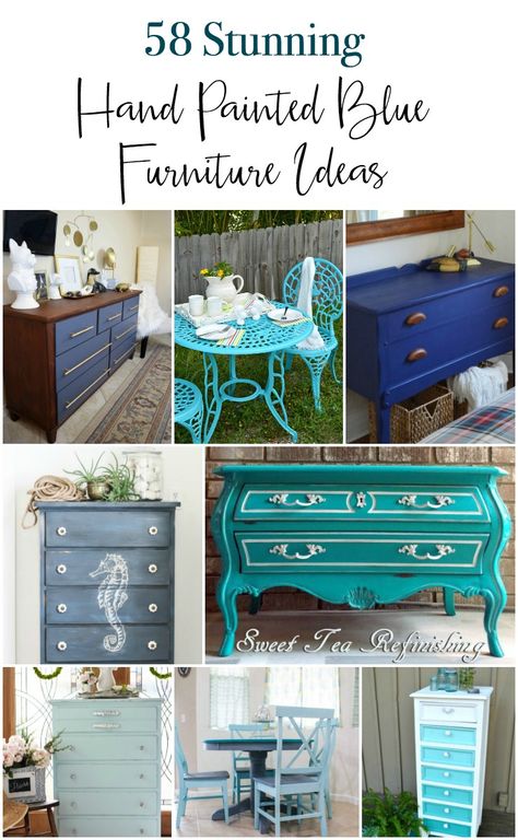 Painted Sofa Table Ideas Color Schemes, Vintage Table Painting Ideas, Painted Tables Ideas, Turquoise Painted Furniture, Painted Tables, Painted Furniture Ideas, Furniture Images, Painted Dressers, Diy Furniture Chair