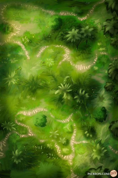 Jungle Paths Jungle Battlemap, Dnd Landscape, Forest Map, Deep Jungle, Dnd World Map, Battle Map, Fantasy World Map, Tabletop Rpg Maps, Jungle Art