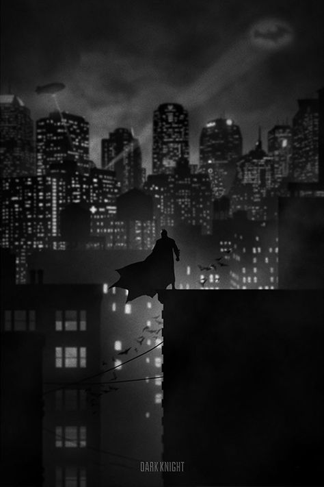 Awesome poster of Batman/the Dark Knight standing on top of a building at night with his nickname at the bottom. Last Action Hero, Autumn Backgrounds, Autumn Wallpapers, Fall Wallpapers, Wallpaper Fall, Superhero Poster, Batman Poster, Batman Wallpaper, Im Batman