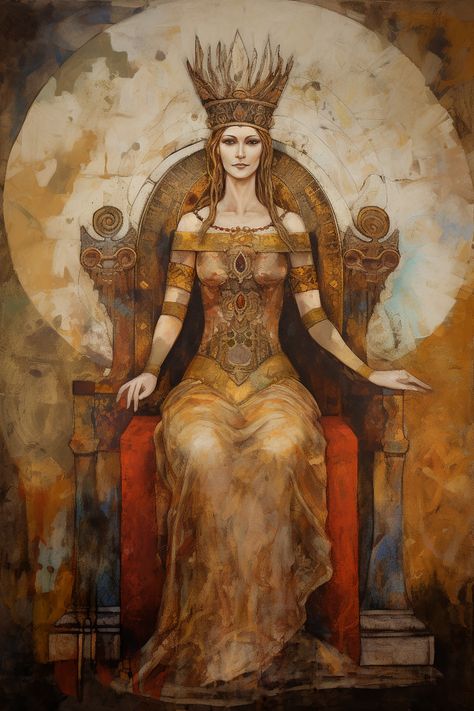 ArtStation - Frigg �– Goddess Queen of Asgard Asgard Norse Mythology, Frigg Norse Goddess, Gullveig Goddess, Frigg Goddess Art, Frigga Goddess Art, German Paganism, Frigg Norse Mythology, Frigg Goddess, Frigga Goddess