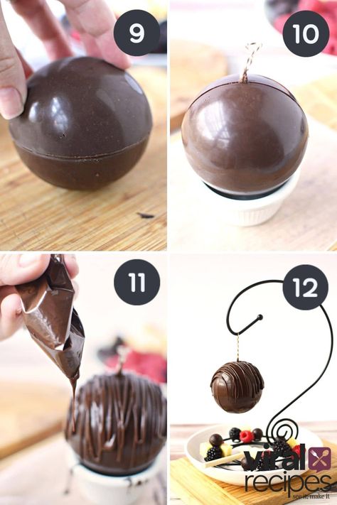 Chocolate Piñata (UNCLE JULIO'S COPYCAT) TikTok DIY | Viral Recipes Chocolate Piñata, Salty Side Dish, Chocolate Pinata, Viral Recipes, Diy Step, Birthday Party Treats, Diy Step By Step, Frozen Chocolate, Chocolate Shells