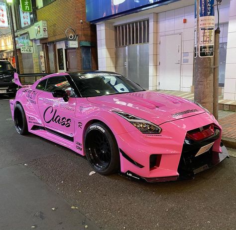 Street Racer Cars, Pink Gtr R35, Nissan Skyline R34 Pink, Pink Gtr, Gtr R35 Skyline, Pink Race Car, Nissan Gtr 35, Gtr 35, Car Pink