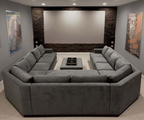 Explore the infinite possibilities of custom sectionals for your media room by Bespoke by Luigi Gentile #sectionals #mediaroom #familyroom Media And Game Room Ideas, Movie Room Couch Deep Sofa, Media Room Couch, Media Room Sectional, Home Theatre Ideas, Home Media Room, Media Room Ideas, Basement Media Room Ideas, Small Theater Room Ideas