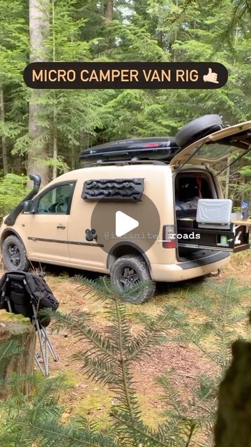 Vw Caddy Camper, Micro Campers, Caddy Camper, I Have Everything I Need, Caddy Van, Truck Bed Camping, Micro Camper, Home On Wheels, Lake Food Ideas