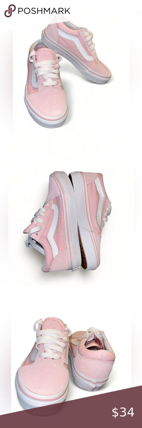 Old Skool Chalk Pink Vans Pink Vans, Pink Sneakers, Vans Shop, Old Skool, Chalk, Sneakers, Canvas, Plus Fashion, Pink