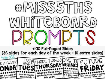 190 Classroom Community Prompts FULL PAGE Slides (#Miss5thsWhiteboard) Whiteboard Journal Prompts, Neat Activities, Community Circle, Whiteboard Prompts, Whiteboard Messages, Relationship Activities, Teacher Ootd, Teacher Problems, Quick Writes