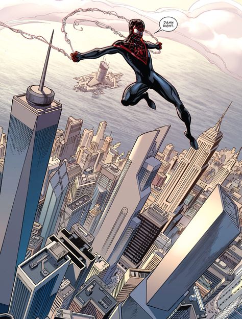 Ultimate End #5 (2015) - Mark Bagley, Scott Hanna, & Justin Ponsor Lion Group, Spider Man Ps4, Mark Bagley, Miles Morales Spiderman, Marvel Characters Art, Spiderman Artwork, Ultimate Spiderman, Bd Comics, Miles Morales