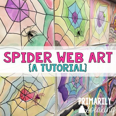 Spider Web Art Tutorial...easy project that makes for an amazing display! Charlotte's Web Craft, Charlottes Web Activities, Charlotte's Web Book, Spider Web Art, Spider Unit, Charlotte’s Web, Web Activity, Teacher Art, Fall Art Projects