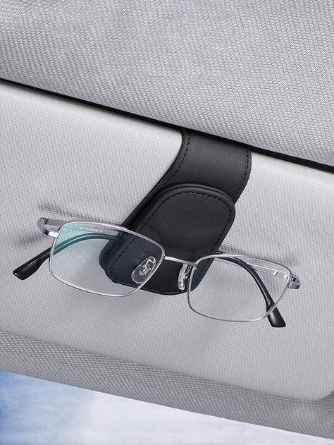 Upgrade Your Car with This Multi-Functional Sunglasses Clip - Keep Your Glasses & Cards Secure! | SHEIN USA Visor Sunglasses, College Dorms, College Essentials, Trash Can For Car, Glasses Holder, Car Organization, Car Trash, Clip Cards, Sunglass Holder