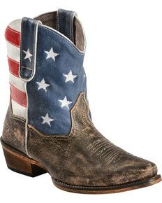 Roper Womens American Beauty Flag Ankle Boots, Brown American Flag Boots, Snip Toe Cowgirl Boots, Womens Cowgirl Boots, Roper Boots, Cowboy Boots Women, American Beauty, Western Cowboy Boots, College Outfits, Cowgirl Boots