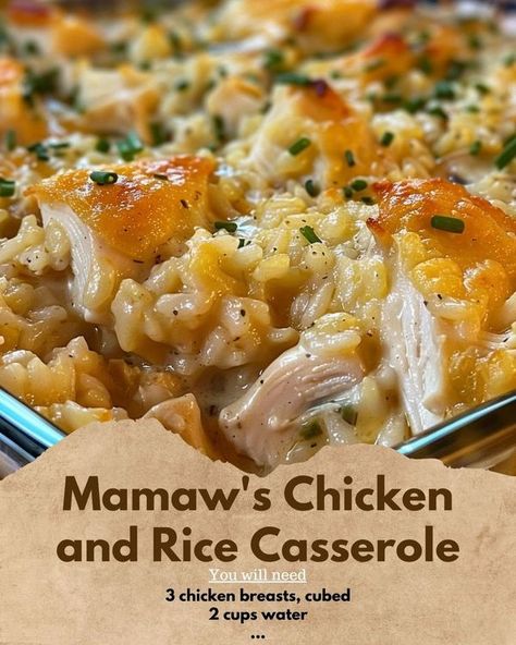 Easy Casserole Dishes, White Rice Recipes, Chicken And Rice Casserole, Chicken Casseroles, Chicken Rice Casserole, Rice Casserole Recipes, Chicken And Rice, Rice Casserole, Easy Casserole Recipes