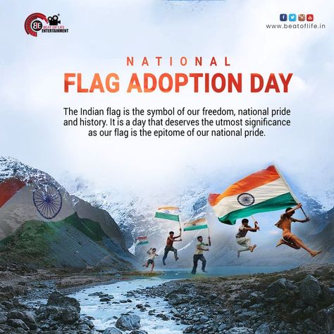 The Indian flag is the symbol of our freedom, national pride and history. It is a day that deserves the utmost significance as our flag is the epitome of our national pride. #nationalflagadoptionday #flagadoptionday2022 #flag #harghartiranga #ble #beatoflife #entertainment #beat #life #beatoflifeentertainment #digitalmarketing #socialmediapost #socialmediamarketing National Flag Adoption Day, National Flag Day, Indian National Flag, Adoption Day, Flag Day, Indian Flag, Photo Album Quote, Freedom Fighters, National Flag