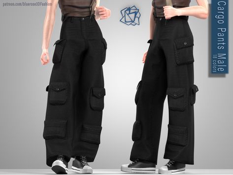 Denim Cargo Pants for men, 18 colors, sims4 By Bluerose 3D Fashion TS4CC Sims 4 Shark Slides, Sims4 Cargo Pants, Sims 4 Tripp Pants, Sims Cargo Pants, Sims Cc Clothes Men Y2k, Sims Cc Cargo Pants, Sims 4 Cc Alternative Accessories, Sims Cc Clothes Pants, Sims 4 Cc Clothes Cargo Pants